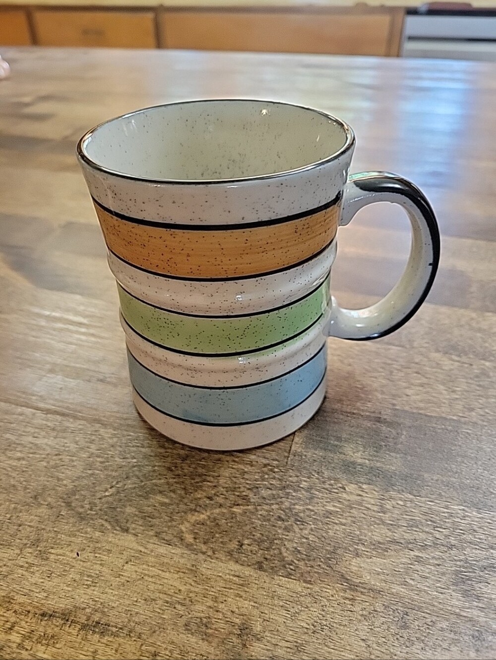 Vintage Striped Colour Mugs, Made in Japan